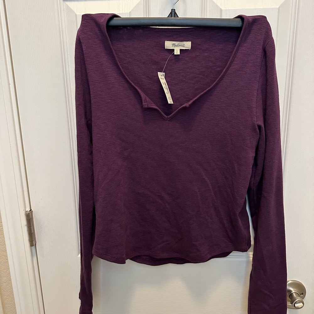 Madewell Women's Purple Long Sleeve Top